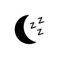 lua, noite, luar, modelo de logotipo de ilustração vetorial de ícone sólido à meia-noite. adequado para muitos propósitos. vetor