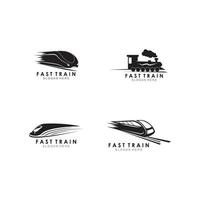 design plano de vetor de logotipo de ilustração de trem