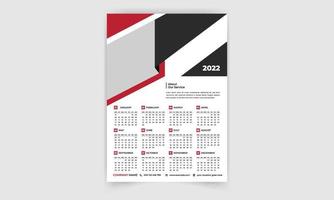 modelo de calendário mínimo corporativo, design de calendário de parede 2022 com vetor