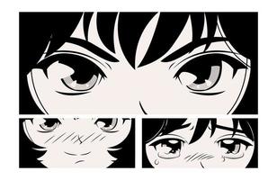 olhos femininos de mangá vetor