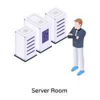 ícone isométrico moderno da sala do servidor vetor