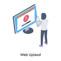 um ícone isométrico bem projetado de upload na web vetor