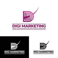 logotipo de marketing digital vetor