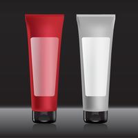 Cosméticos produtos modelo realista creme cosmético garrafa mock up ilustração vetorial vetor