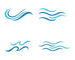 Ícone e símbolo de onda de água Logo Template vetor