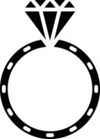 estilo de ícone de anel de casamento vetor