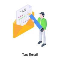 baixe o ícone do conceito isométrico premium do e-mail fiscal vetor