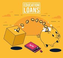 letras de empréstimos educacionais com poupança vetor