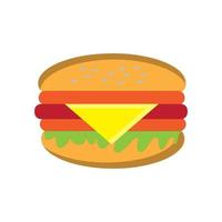 ilustração vetorial dos desenhos animados de fast food, sanduíche de carne vetor