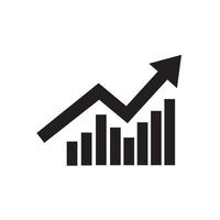 ícones gráficos de negócios. gráfico de símbolo vetorial, com estilo de ícone plano vetor