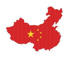 china bandeira nacional ásia emblema mapa ícone ilustração vetorial elemento de design abstrato vetor