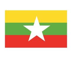 bandeira de mianmar nacional ásia emblema símbolo ícone ilustração vetorial elemento de design abstrato vetor