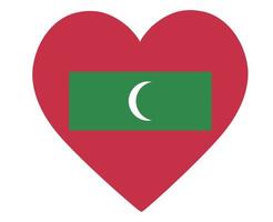 maldivas bandeira nacional ásia emblema coração ícone ilustração vetorial elemento de design abstrato vetor