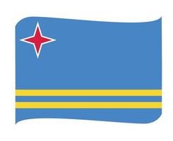 aruba bandeira nacional américa do norte emblema fita ícone ilustração vetorial elemento de design abstrato vetor