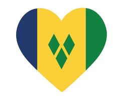 São Vicente e Granadinas bandeira nacional américa do norte emblema coração ícone ilustração vetorial elemento de design abstrato vetor