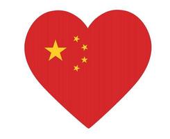 china bandeira nacional ásia emblema coração ícone ilustração vetorial elemento de design abstrato vetor