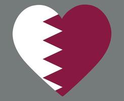 qatar bandeira nacional ásia emblema coração ícone ilustração vetorial elemento de design abstrato vetor