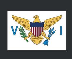 eua ilhas virgens bandeira nacional américa do norte emblema símbolo ícone ilustração vetorial elemento de design abstrato vetor