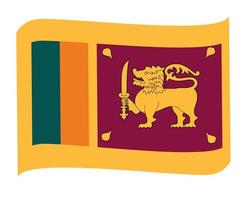 bandeira do sri lanka emblema nacional da ásia fita ícone ilustração vetorial elemento de design abstrato vetor