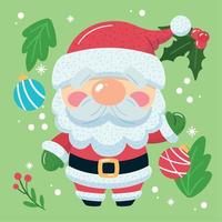 vetor de decoração de natal kawaii dos desenhos animados de papai noel