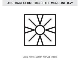 monoline contorno abstrato geométrico desenho lineart azulejo grátis vetor