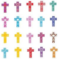 coleção de design de cruz religiosa