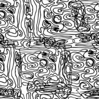 padrão de vetor sem costura com rabiscos pretos abstratos sobre fundo branco. pinceladas em redemoinho. rabiscos à mão livre, plano de fundo. pinceladas, manchas, linhas, padrão de rabisco.