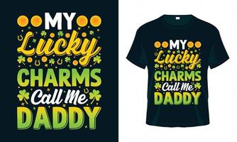 meus amuletos da sorte me chamam de papai - st. design de camiseta do dia de patrick.