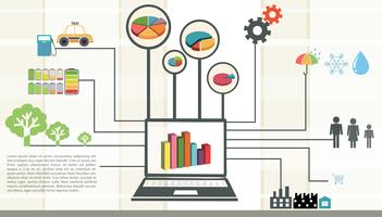 Uma infografia do consumo de combustível vetor