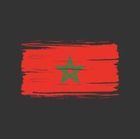 pincelada de bandeira de Marrocos. bandeira nacional vetor