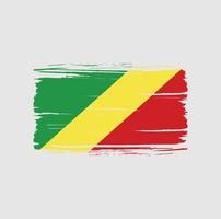 pincelada de bandeira do congo. bandeira nacional vetor