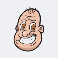 cartoo de personagem de homem careca engraçado. vetor de clip-art.