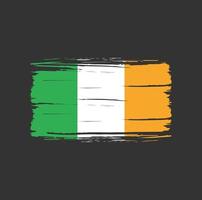 pincelada de bandeira da irlanda. bandeira nacional vetor