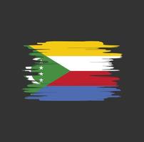 pinceladas de bandeira de comores vetor