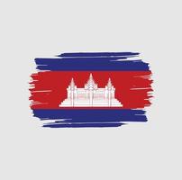 pinceladas de bandeira do camboja. bandeira nacional do país vetor