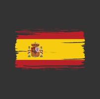 pincelada de bandeira de espanha. bandeira nacional vetor