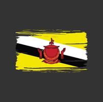 pincelada de bandeira brunei. bandeira nacional vetor