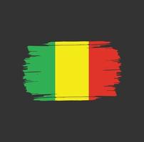 pinceladas de bandeira do mali. bandeira nacional do país vetor