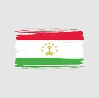 pincelada de bandeira do tajiquistão. bandeira nacional vetor