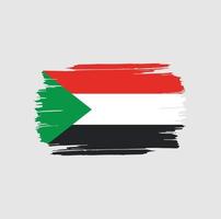 pinceladas de bandeira do sudão. bandeira nacional do país vetor