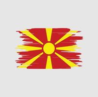 pinceladas de bandeira da macedônia do norte vetor