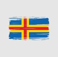pincelada de bandeira de ilhas aland. bandeira nacional vetor
