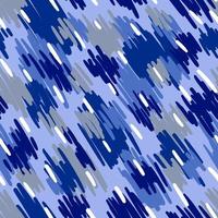 fundo de vetor sem costura azul com manchas abstratas e traços diagonais