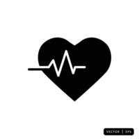 vetor de ícone de batimento cardíaco - sinal ou símbolo
