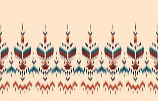 bela arte ikat abstrata étnica. chevron sem costura padrão em tribal, losango de bordado folclórico e estilo mexicano. impressão de ornamento de arte geométrica asteca. design para tapete, papel de parede, embrulho. vetor