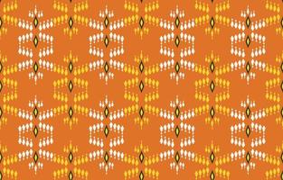 bela arte ikat abstrata étnica. sem costura padrão em bordados tribais, folclóricos e estilo mexicano. print.design de ornamento de arte geométrica asteca para tapete, papel de parede, roupas, tecido, capa, têxtil vetor