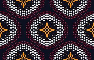 tecido abstrato étnico. sem costura padrão em vetor de motivos florais de kitenge de impressão de cera tribal, africano. ornament.design de arte geométrica asteca para tapete, papel de parede, roupas, embrulho, tecido, capa, vestido