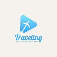 design de ícone de logotipo plano minimalista viajando vetor