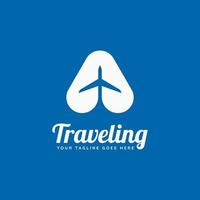 design de ícone de logotipo de aplicativo plano minimalista viajando vetor