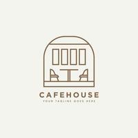 ícone de logotipo de distintivo de arte de linha minimalista de café house vetor